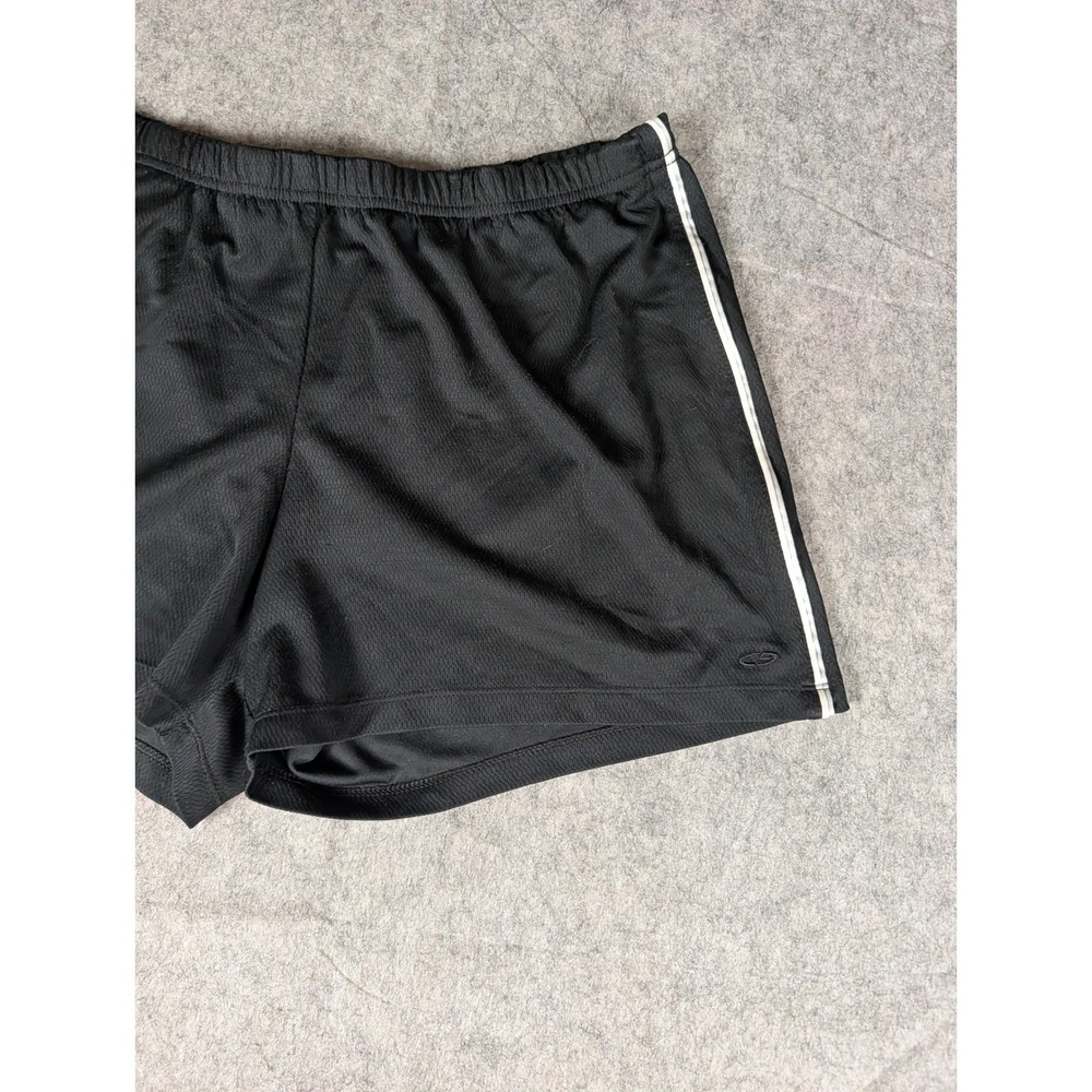 C9 Champion Womens Black Mesh Athletic Shorts White Side Stripe Elastic Waist M - Picture 4 of 9